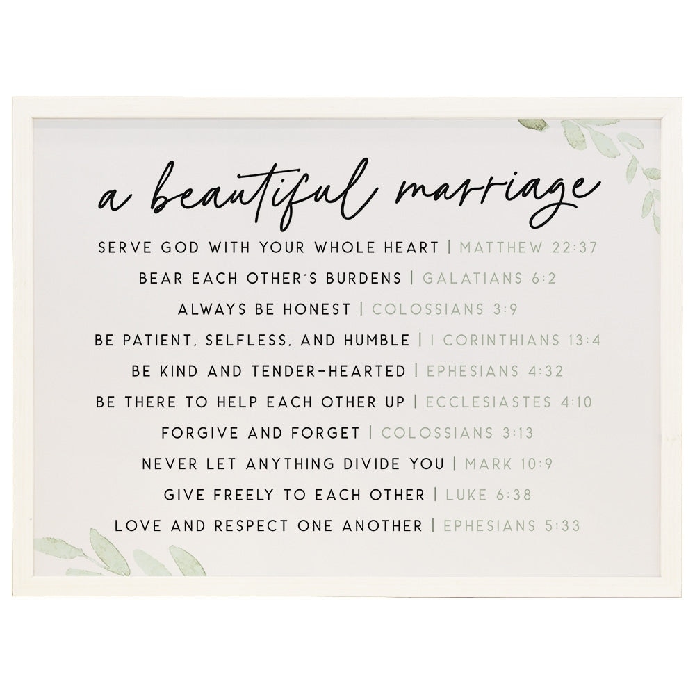 Sincere Surroundings White Wood Frame Ready to Hang Wall Art Beautiful Marriage
