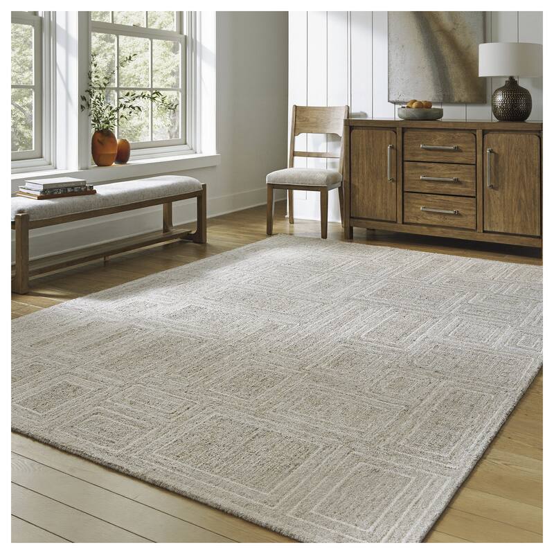 Signature Design by Ashley Brickburgh Gray/Ivory Rug - 95.13" W x 119.5" D x 0.63" H