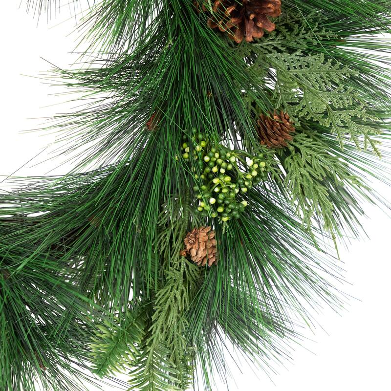 Long Needle Pine Berries and Pinecone Artificial Christmas Wreath - 26" - Unlit