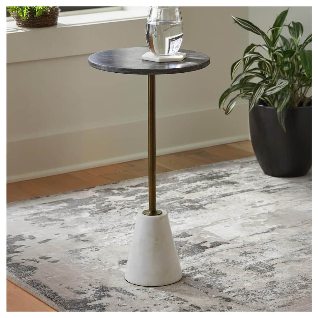 Signature Design by Ashley Caramont Black/White Accent Table - 12"W x 12"D x 24"H