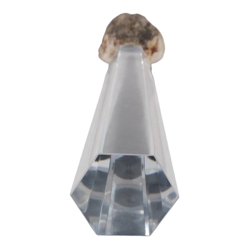 Crystal Stone Decorative Object Modern Geometric Glass Base Home Decor