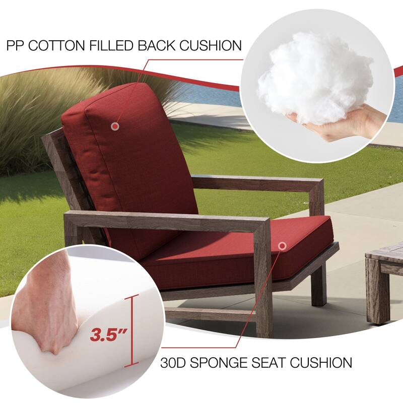 22''D x 21''W x 3.5''T Patio Fabric Outdoor Seat Cushions Set (Seat & Back)