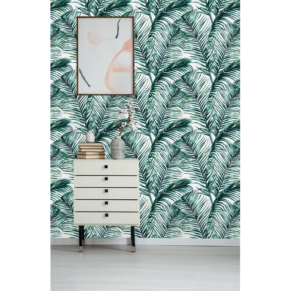 Long Palm Leaves Peel and Stick Wallpaper - Bed Bath & Beyond - 32617208