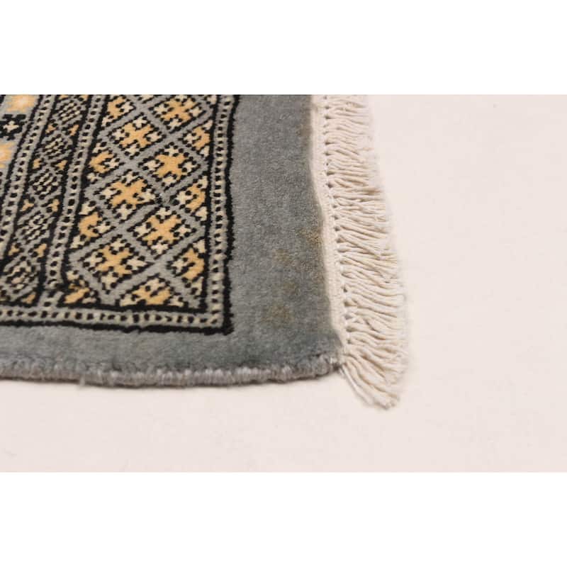 Finest Peshawar Bokhara Grey Rug 5'5" x 7'10" - 5'5 x 7'10