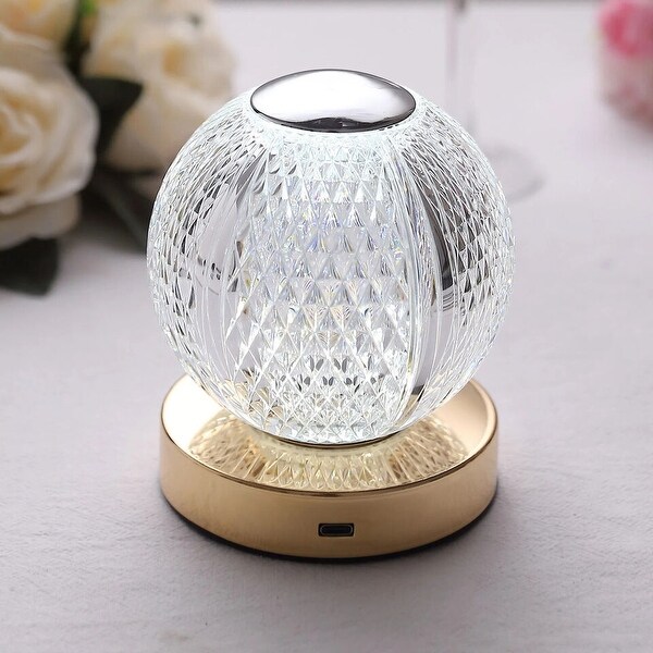 Acrylic Crystal Ball Table Lamp 5 Inch Clear
