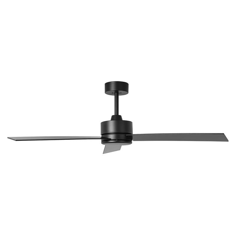 52-inch Modern DC Motor Black Remote Indoor Ceiling Fan without Lights - 52-inch W*12.2-inch H