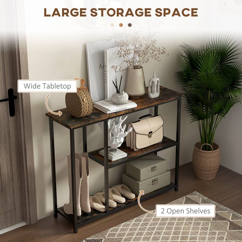 HOMCOM 39" Console Table - Brown