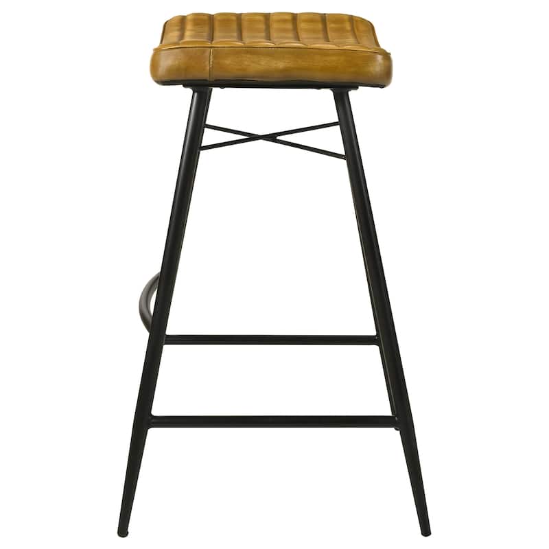 Bayu Leather Upholstered Bar Stool Antique (Set of 2) - 18.00'' x 19.00'' x 31.00''