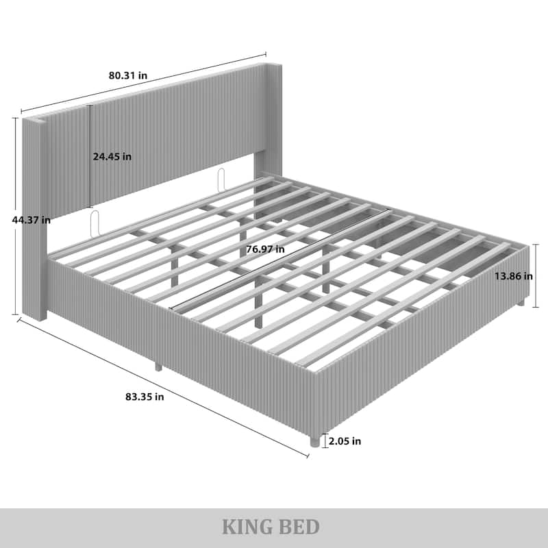 CraftPorch Luxury Wingback Platform Lift Up Storage Bed