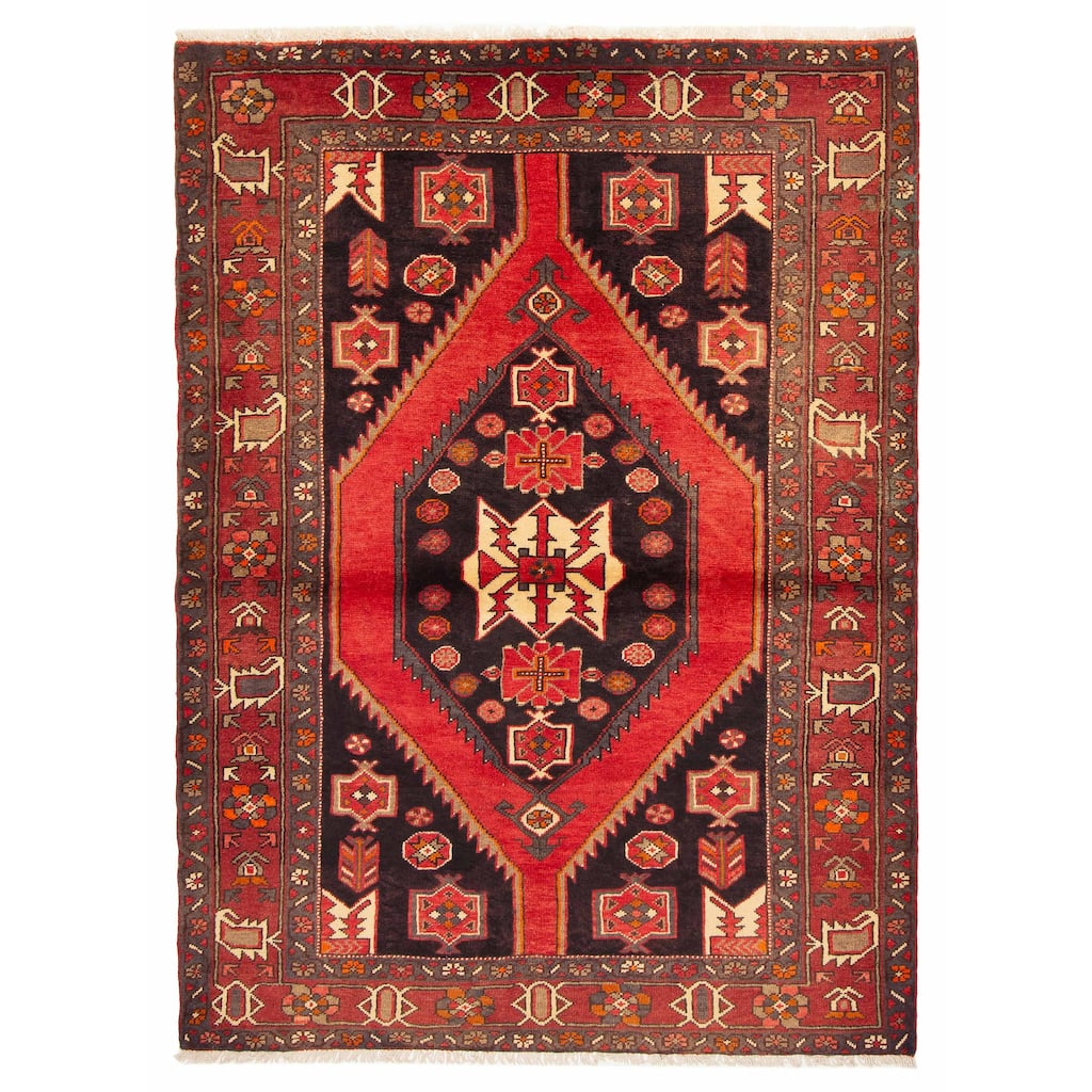 ECARPETGALLERY Hand-knotted Andelz Navy Wool Rug - 4'11 x 6'8