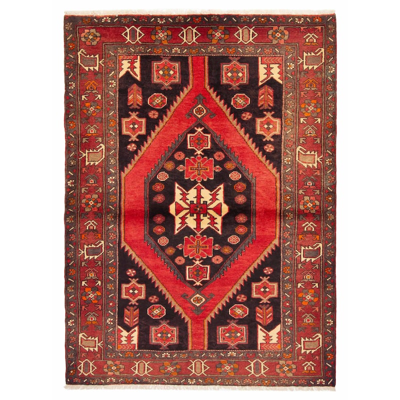 ECARPETGALLERY Hand-knotted Andelz Navy Wool Rug - 4'11 x 6'8 - Dark Navy - 4'11 x 6'8