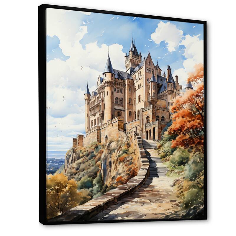 Designart "Germany Hohenzollern Castle" Germany Framed Canvas Wall Art