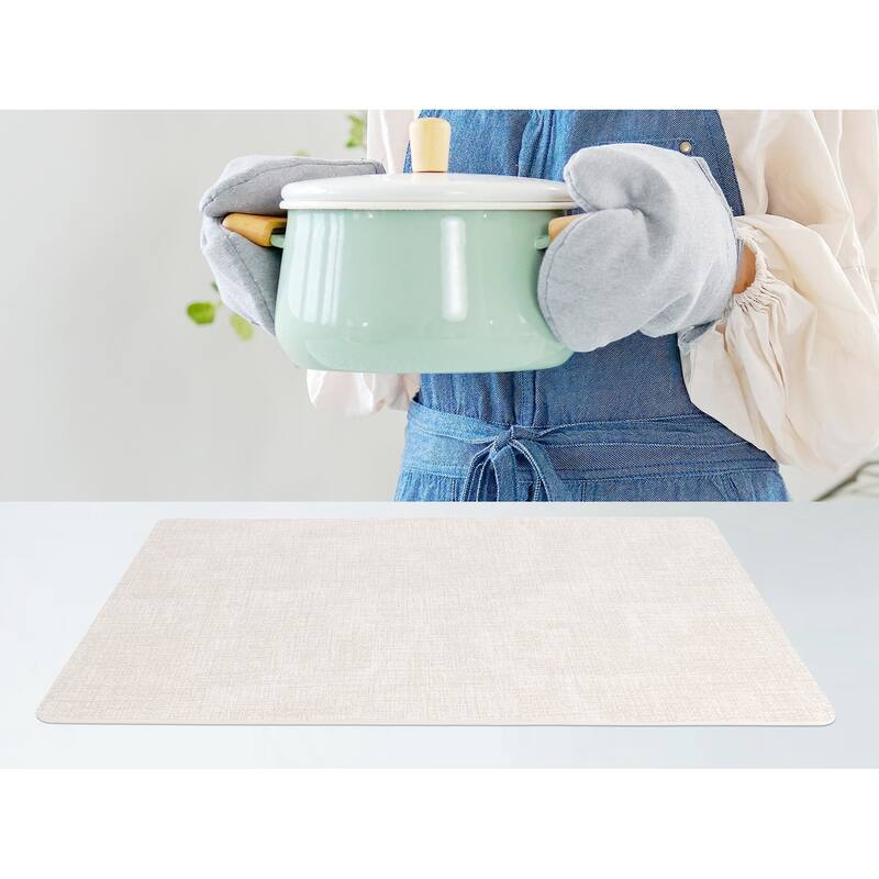 Set of 6 Faux Leather Placemats, Placemats for Dining Table Decor - 17*12in