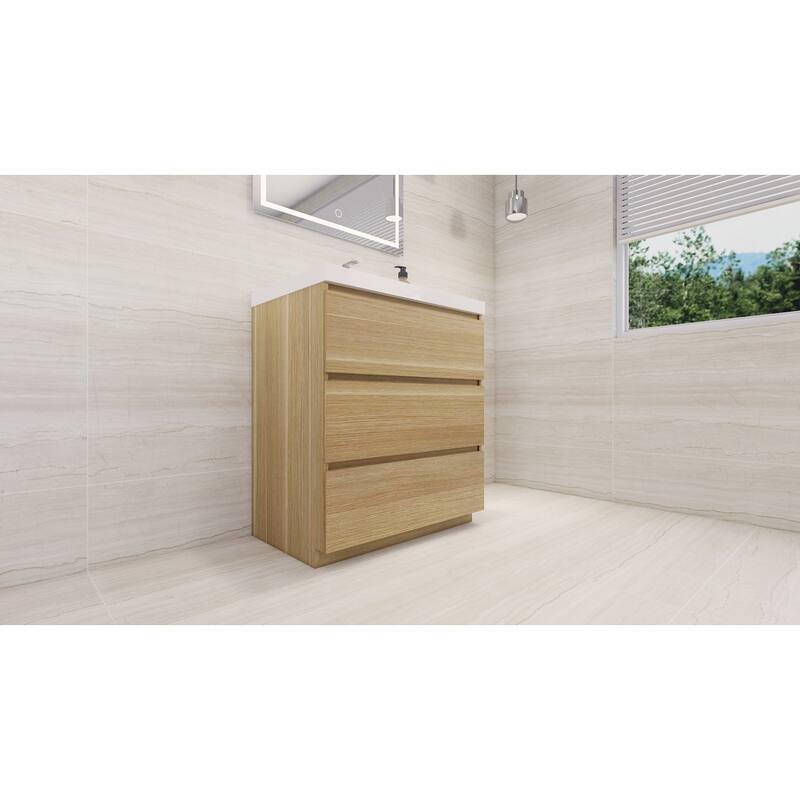 Aron 30'' Freestanding Vanity with Reinforced Acrylic Sink
