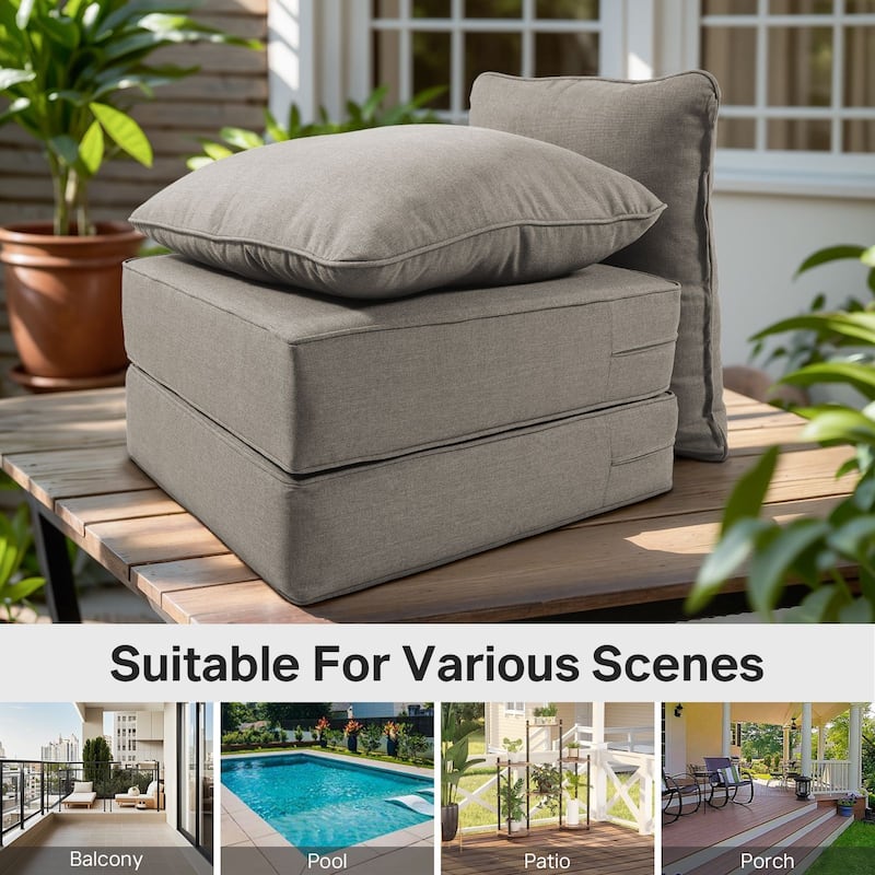 22" W x 24" D x 6" T Water & Fade Resistant Outdoor Lounge Chair Replacement Cushion Set