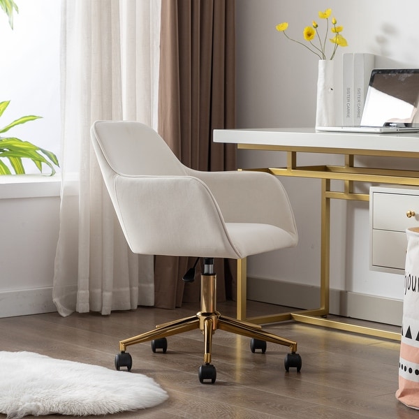 White office best sale chair gold legs