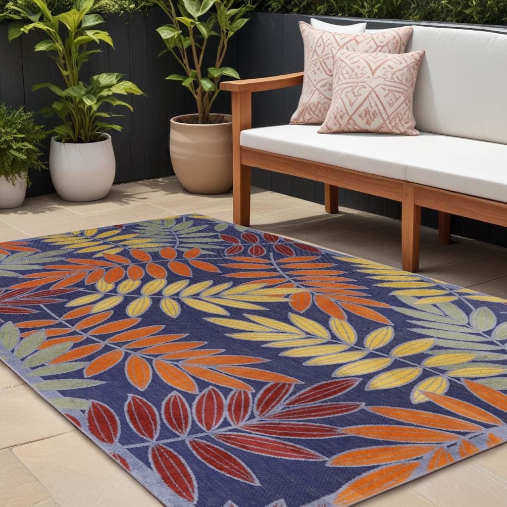 HomeRoots Contemporary Rectangle Outdoor Rug - 6' X 9'