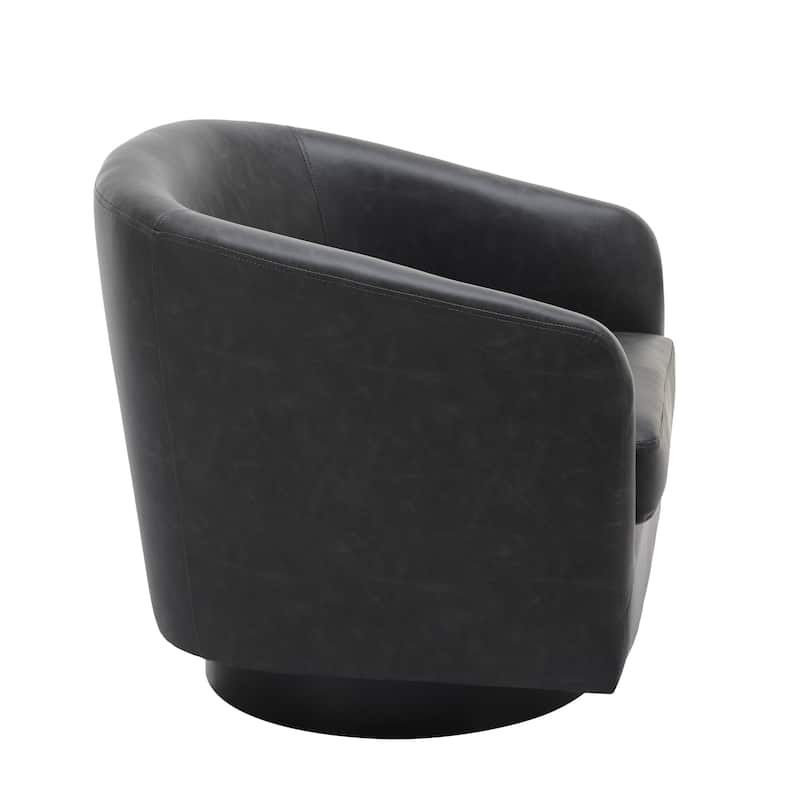 2 Set Modern Wide Round Swivel Accent Barrel Chairs