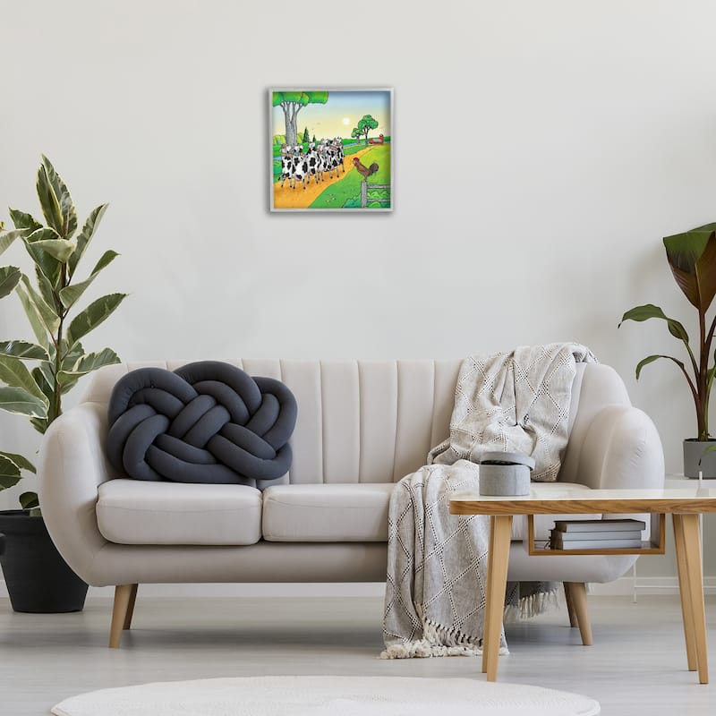 Stupell Funny Cows Come Home Framed Giclee Art Design By Roger Straub