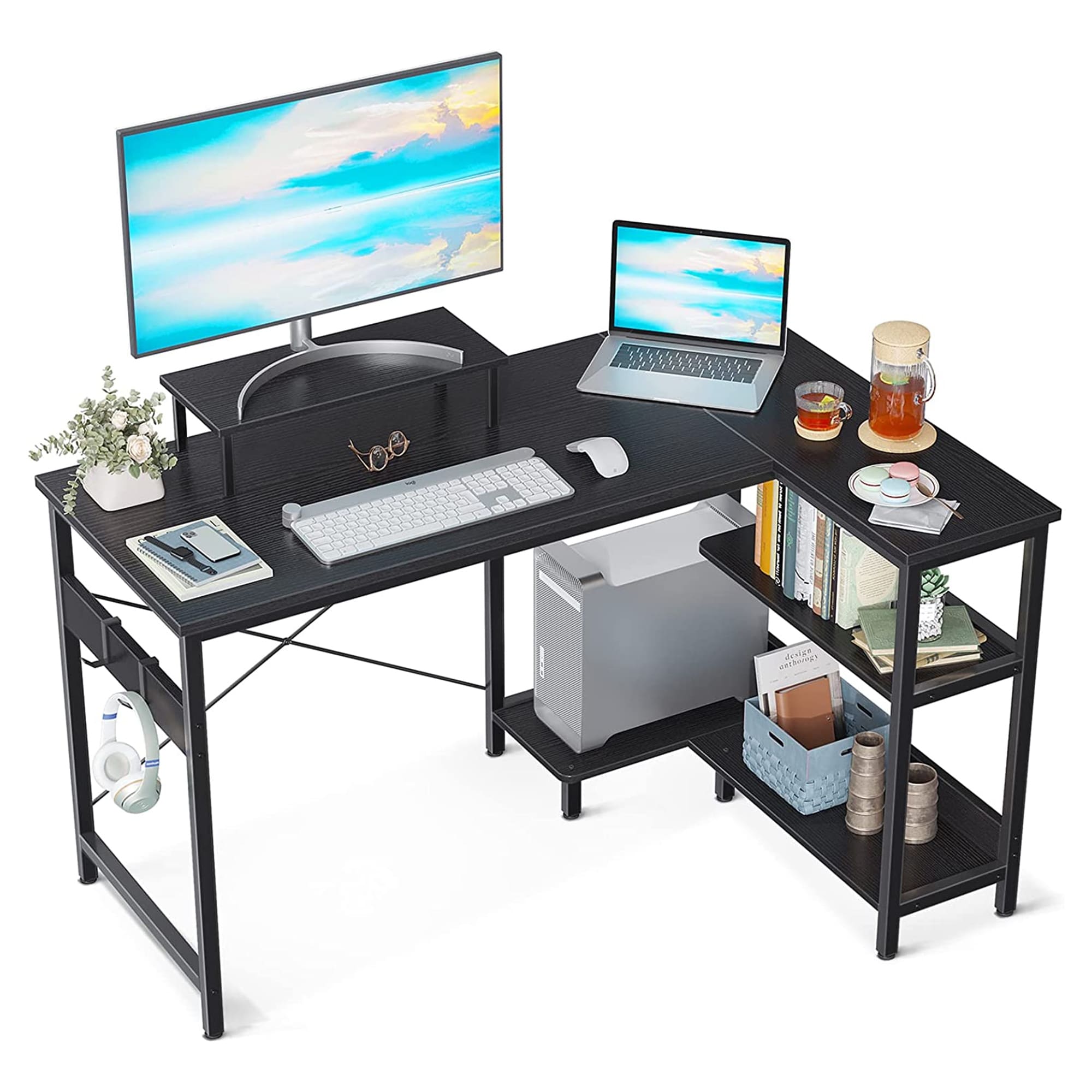 ODK Computer Desk with Keyboard Tray and Drawers, 48 inch Office
