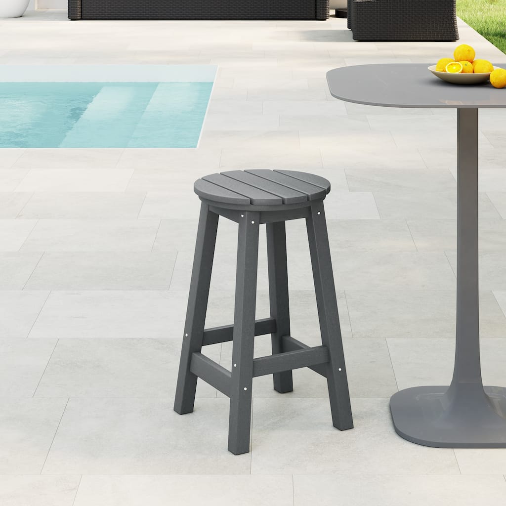 Laguna Hdpe All Weather Outdoor Patio 24" Round Counter Stool