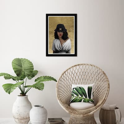 Wynwood Studio Prints Fashion and Glam Fashion Hat Glam Gold Gold and Metallic Gold Glam Wall Art Canvas Print