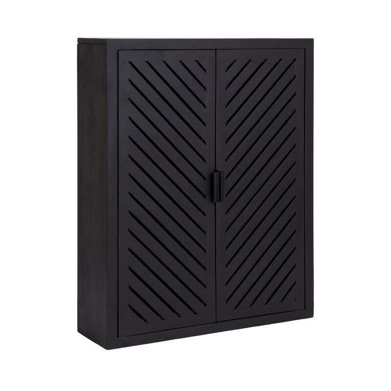 Kate and Laurel Mezzeta Tall 2-Door Bath Cabinet - 22x28 - Black