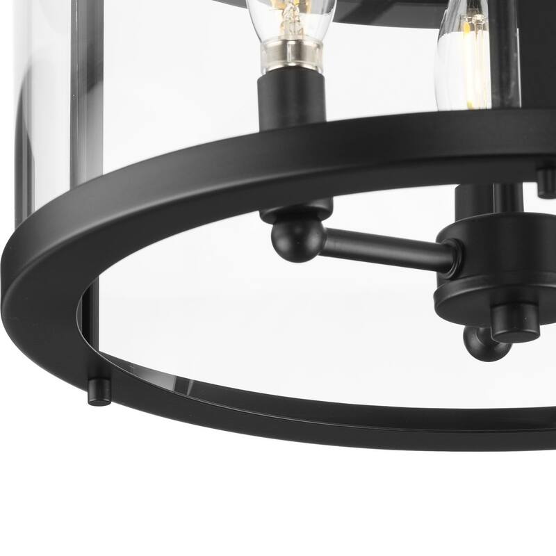 Gilliam Collection 13 in. Three-Light Matte Black New Traditional Semi-Flush Mount - 13 in x 13 in x 12.12 in