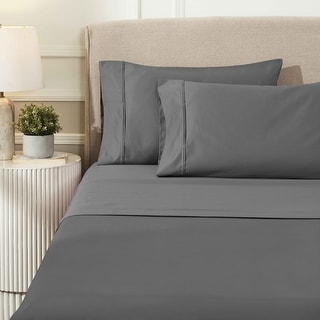 Superior 100% Certified 1200 Thread Count Egyptian Cotton Sheet Set – Luxury Sateen Weave, Deep Pocket with Pintuck Tuxedo Hem