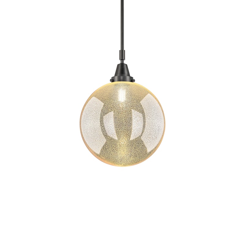Innovations Lighting 447-1S-17-12 Beacon Pendant Beacon 12" Wide - Matte Black / Mercury