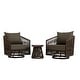 preview thumbnail 13 of 47, 3-piece Cushioned Swivel Patio Wicker Furniture Set Outdoor Rattan Bistro Set