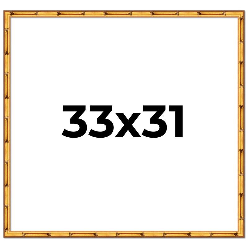 33x31 Frame Gold Bamboo Picture Frame Modern Photo Frame Includes UV Acrylic Shatter Guard Front Acid Free Foam Backing Board