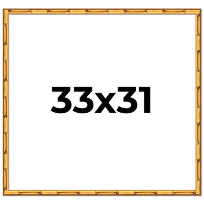 33x31 Frame Gold Bamboo Picture Frame Modern Photo Frame Includes UV Acrylic Shatter Guard Front Acid Free Foam Backing Board