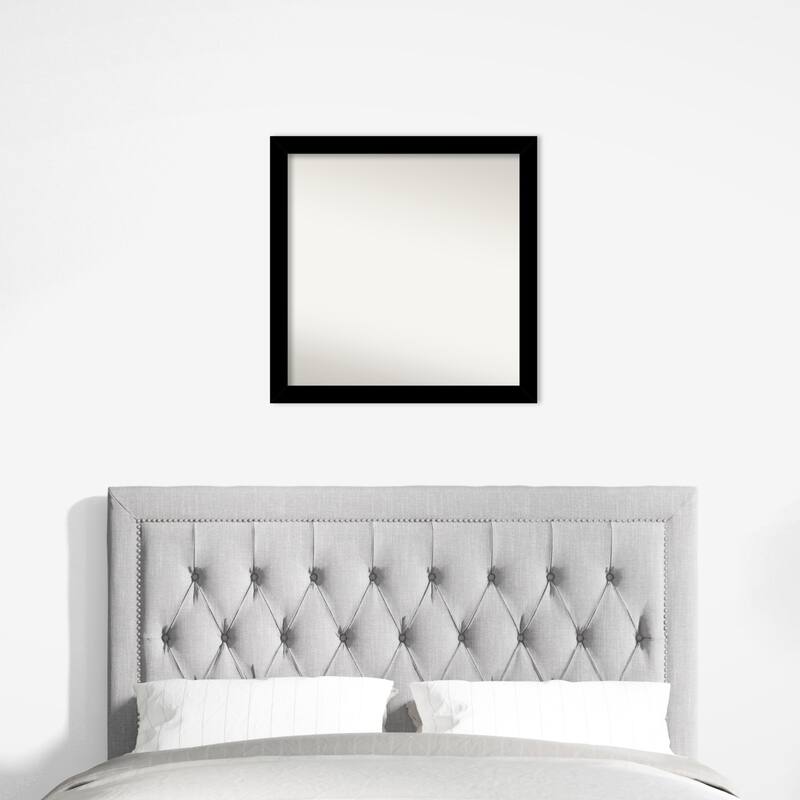 Basic Narrow Non-Beveled Wood Framed Wall Mirror