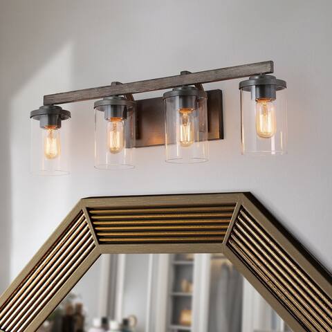 Makkovik Rustic Clear Glass Vanity Light Wall Sconces by Havenside Home