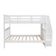 preview thumbnail 4 of 7, Full-Over-Full Bunk Bed with Storage&Guard Rail for Bedroom,Dorm, White