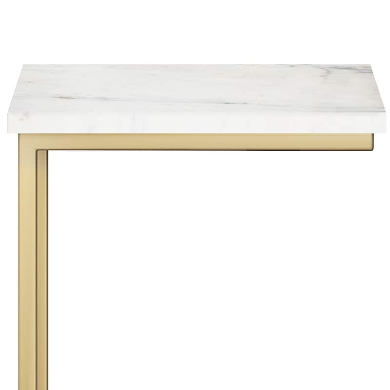 WYNDENHALL Rhonda 18 inch Wide Solid Metal Industrial C Side Table - 18 W x 10 D x 24 H