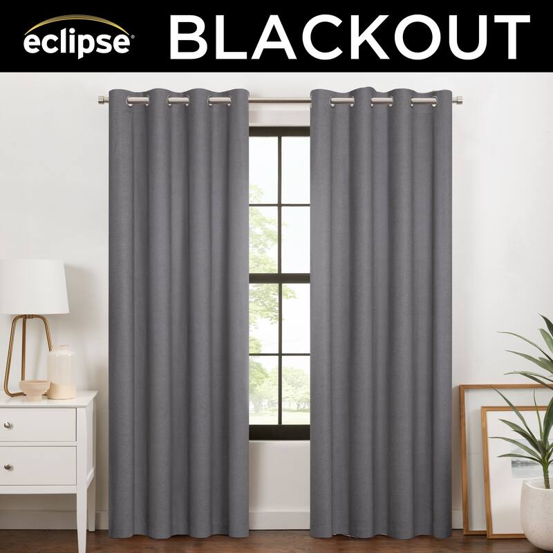 Eclipse Blackout Curtains, Larissa Solid Grommet Curtains