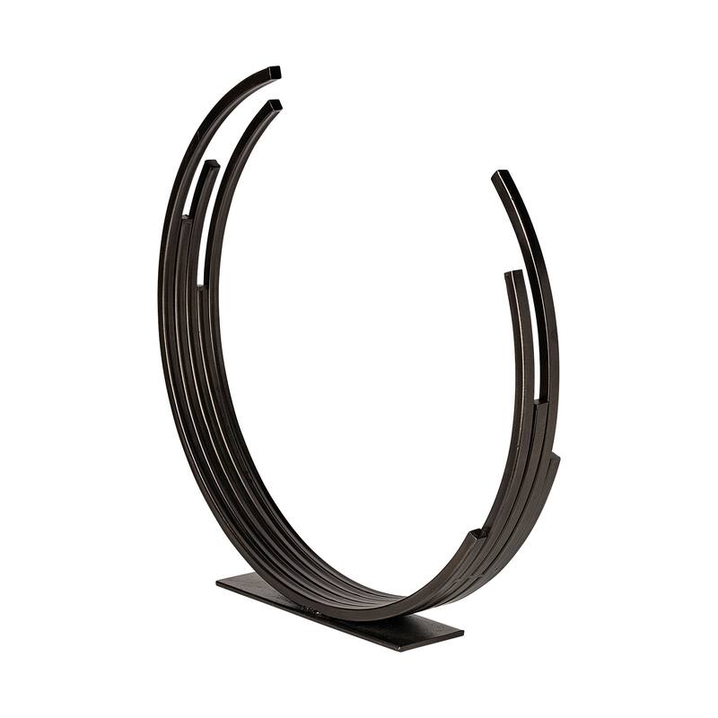 Taj Black Metal Broken Halo Decorative Object - Large
