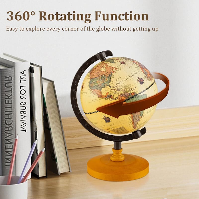 Costway Antique World Globe for Kids & Adults 5.5-Inch Desktop - Bronze - See Details