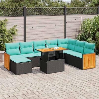 vidaXL Patio Sofa Set with Cushions Outdoor Furniture 9/11 Piece Poly Rattan