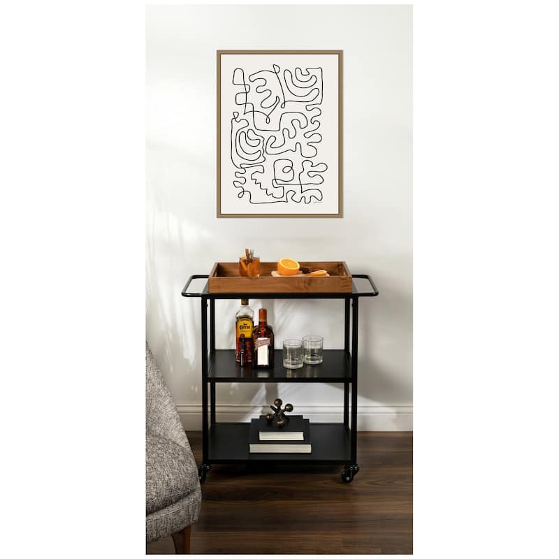 Kate and Laurel Connected Lines by Gabrielly Guedes Framed Canvas Wall Art Print