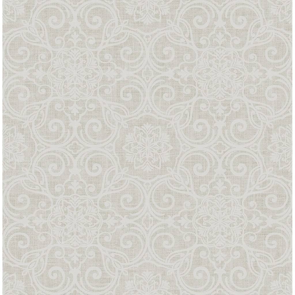 Seabrook Designs Cleo Ornamental Medallion Unpasted Wallpaper