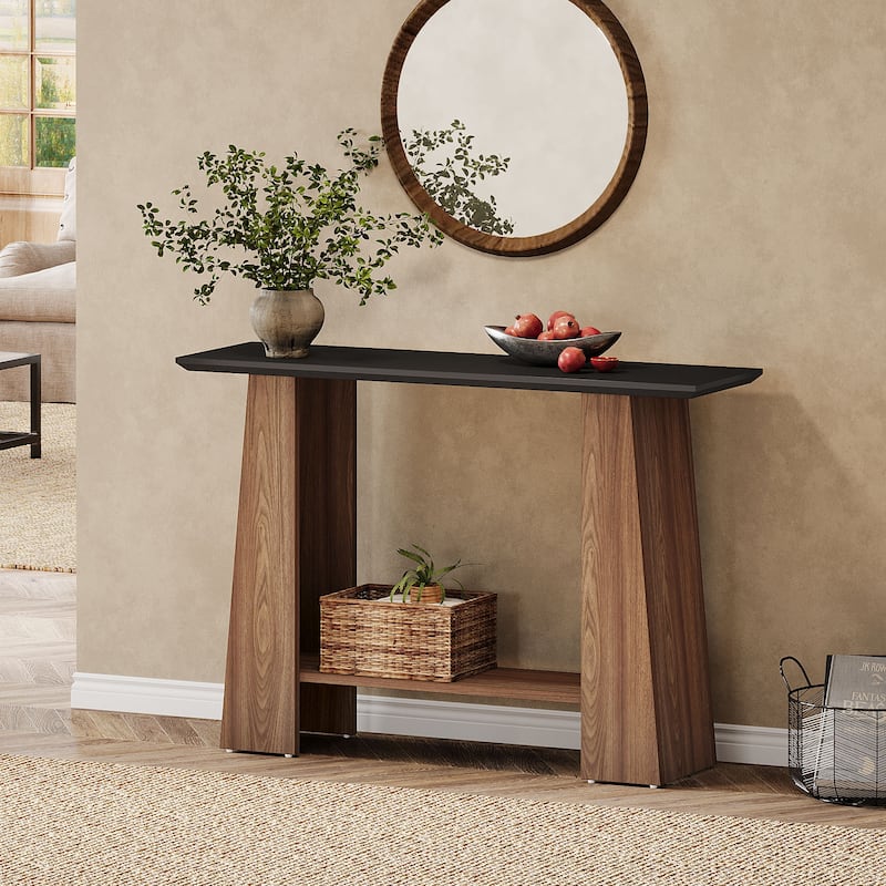 47" Narrow Wood Sofa Table with Storage for Living Room Small Spaces - 47.24" W x 13.78" D x 35.43" H