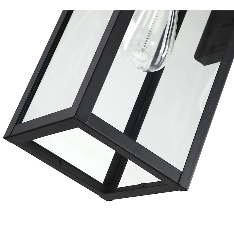 1- Light Outdoor Matte Black Wall Sconce Light
