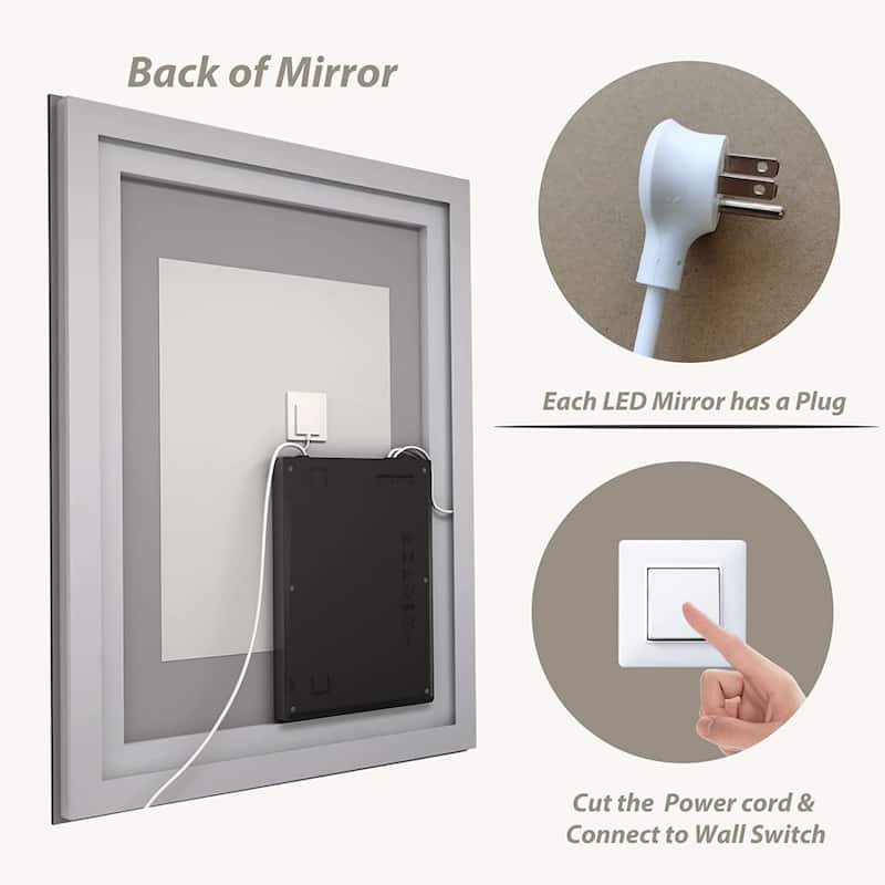KIOTEE Super Bright Anti-fog LED Bathroom Mirror with Backlit and Front Lighting 3-Year Warranty
