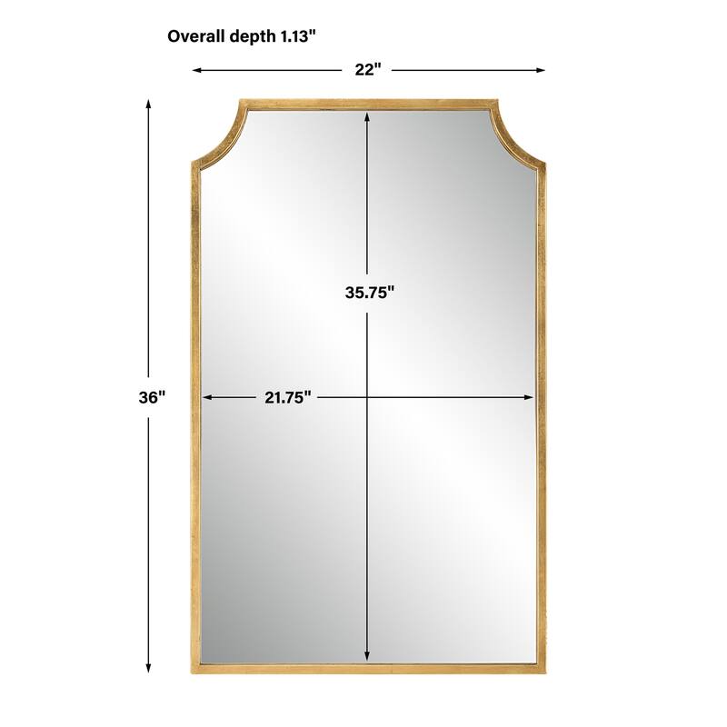 Porch & Den Gold Metal Concave Corner Wall Mirror