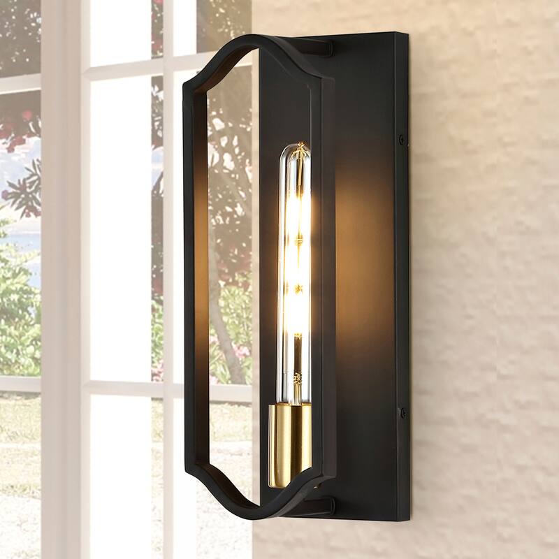 Emilia 4.75" 1-Light Modern Bohemian Iron LED Sconce, by JONATHAN Y - Black
