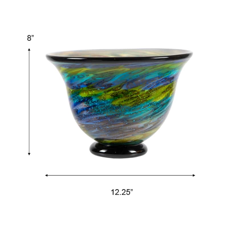 8.5IN Tall Under the Sea Art Glass Vase