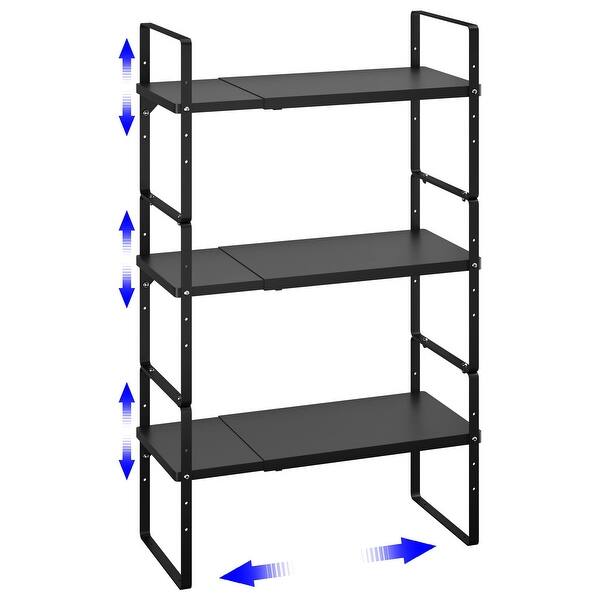 Adjustable Closet Cupboard Stand Rack Risers Spice Organization 80LBS ...
